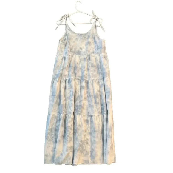 Beach Lunch Lounge Dresses & Skirts - Beach Lunch Lounge Acacia Tiered Maxi Sundress Size Small Blue White Tie Dye